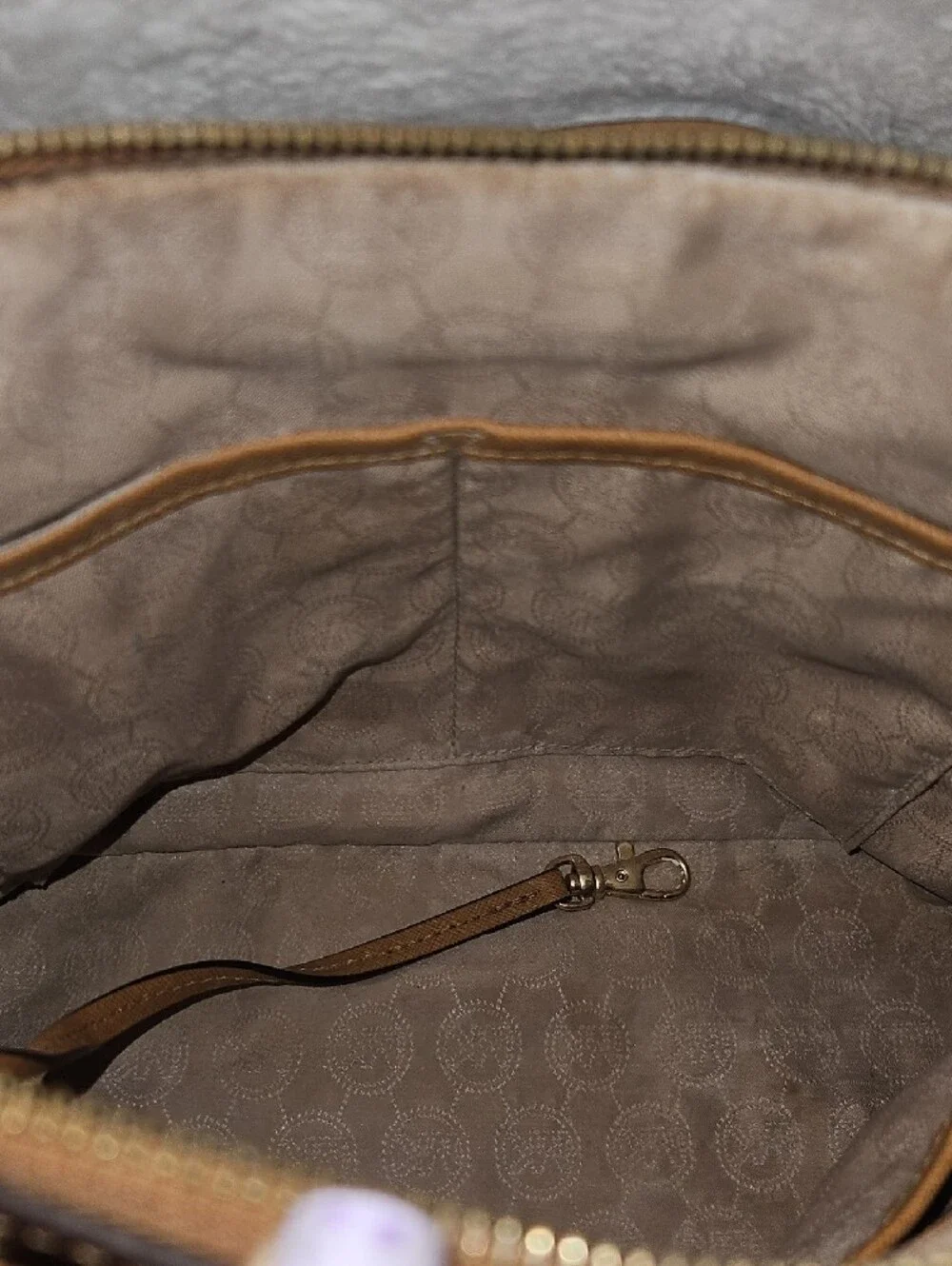 MICHAEL KORS Cognac Dome Satchel with Gold Hardware
